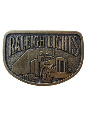 Raleigh Lights Belt Buckle Trucker Cowboy Advertising Promo Vintage Western Wear